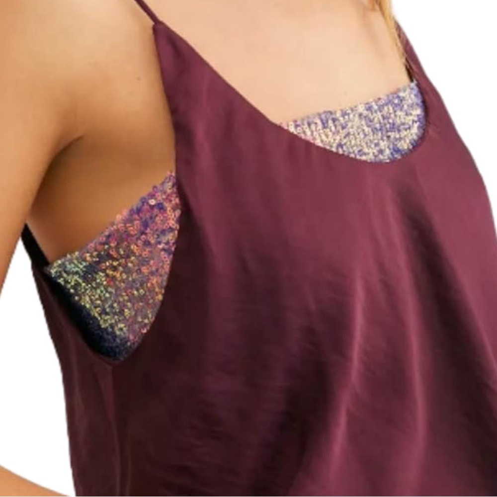NWT Free People Turn It On Cami Sequin Top - Picture 6 of 8